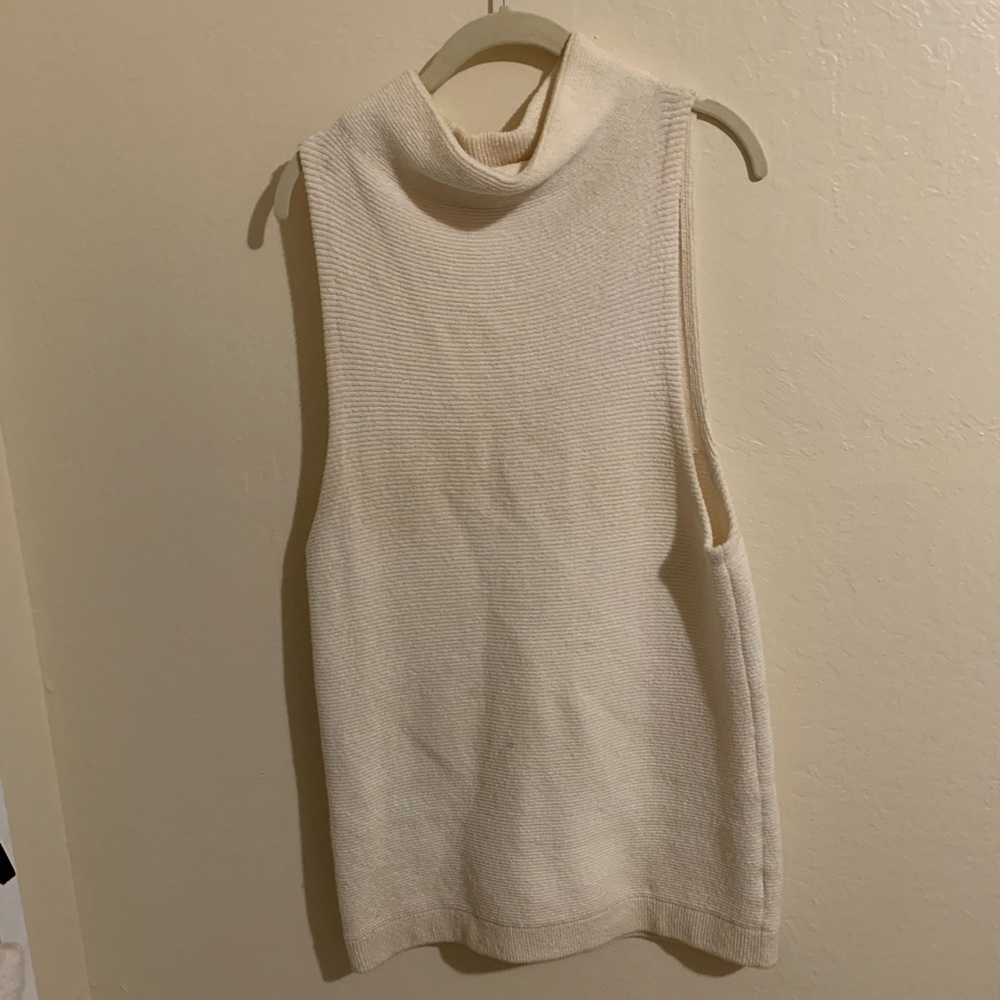 Free People White Sweater Tunic Sleeveless